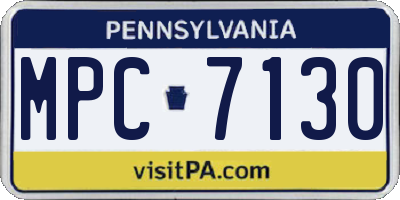 PA license plate MPC7130