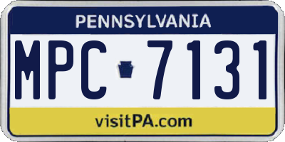 PA license plate MPC7131