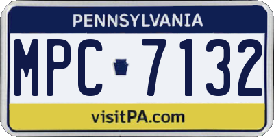 PA license plate MPC7132