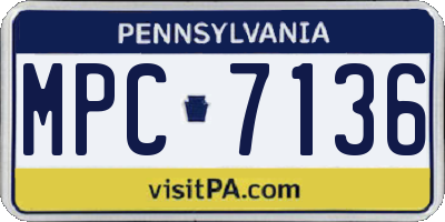 PA license plate MPC7136