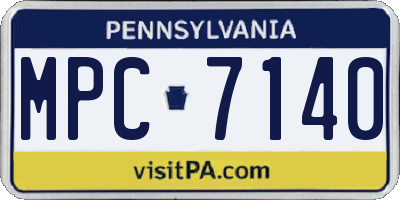 PA license plate MPC7140