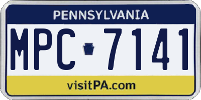 PA license plate MPC7141