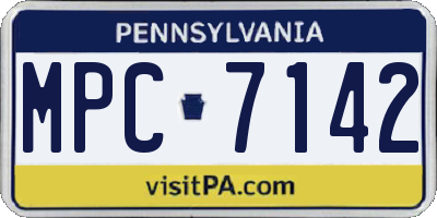 PA license plate MPC7142