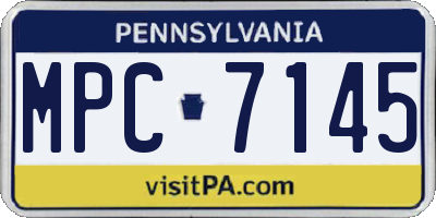 PA license plate MPC7145