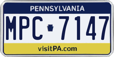 PA license plate MPC7147