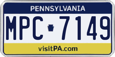 PA license plate MPC7149