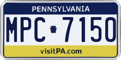 PA license plate MPC7150