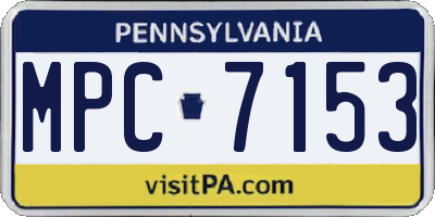 PA license plate MPC7153