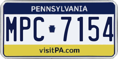 PA license plate MPC7154