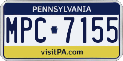 PA license plate MPC7155