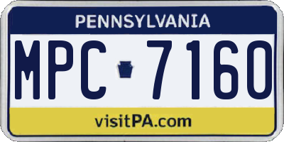 PA license plate MPC7160