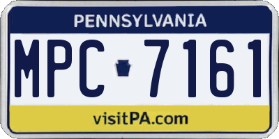 PA license plate MPC7161