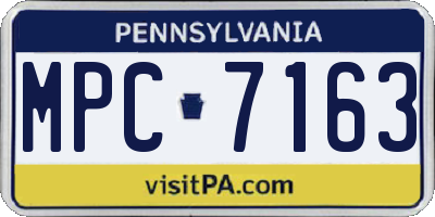 PA license plate MPC7163