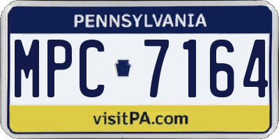 PA license plate MPC7164
