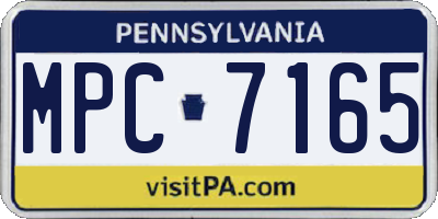 PA license plate MPC7165