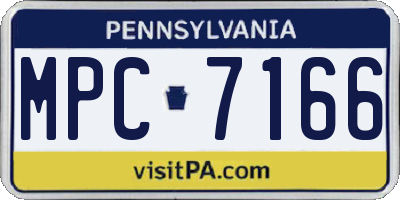 PA license plate MPC7166
