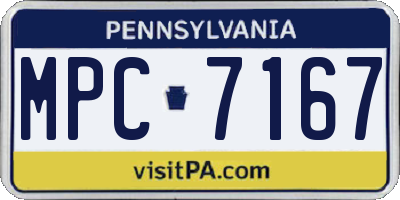 PA license plate MPC7167