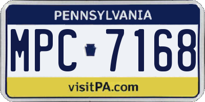 PA license plate MPC7168