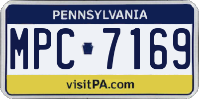 PA license plate MPC7169