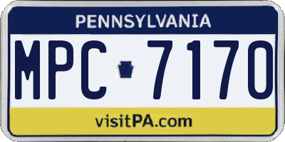 PA license plate MPC7170