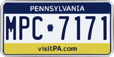 PA license plate MPC7171