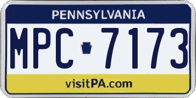 PA license plate MPC7173