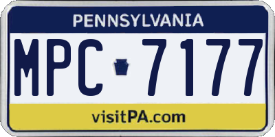 PA license plate MPC7177