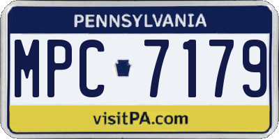 PA license plate MPC7179