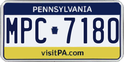 PA license plate MPC7180