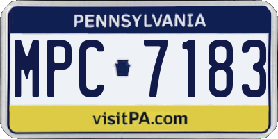PA license plate MPC7183