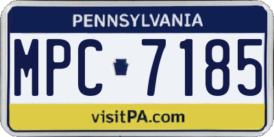 PA license plate MPC7185
