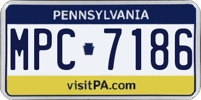 PA license plate MPC7186