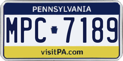 PA license plate MPC7189