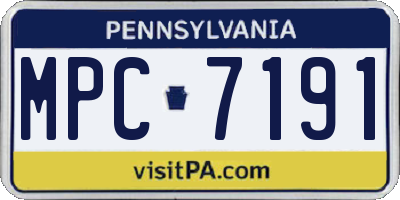 PA license plate MPC7191