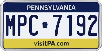PA license plate MPC7192