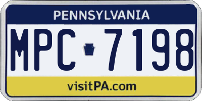 PA license plate MPC7198