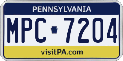 PA license plate MPC7204