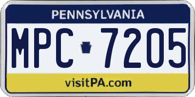 PA license plate MPC7205