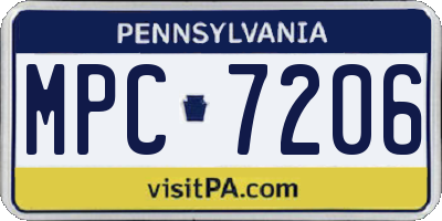 PA license plate MPC7206