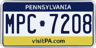 PA license plate MPC7208