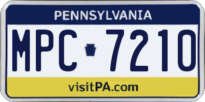PA license plate MPC7210