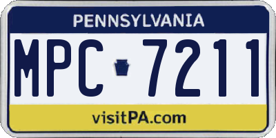 PA license plate MPC7211