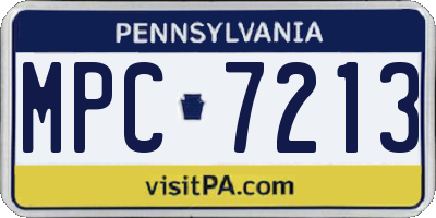 PA license plate MPC7213