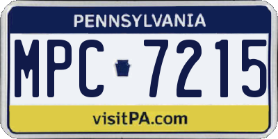 PA license plate MPC7215