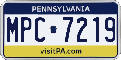 PA license plate MPC7219