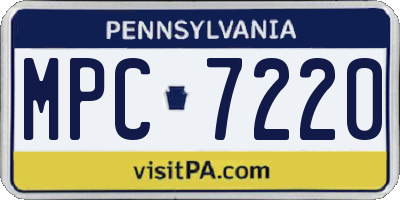 PA license plate MPC7220