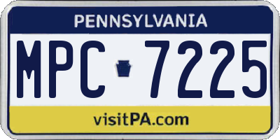 PA license plate MPC7225