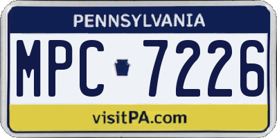 PA license plate MPC7226