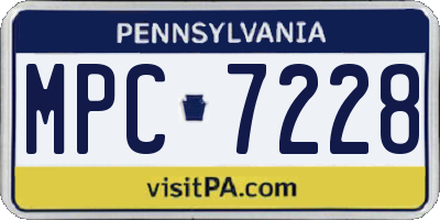 PA license plate MPC7228