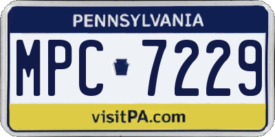 PA license plate MPC7229